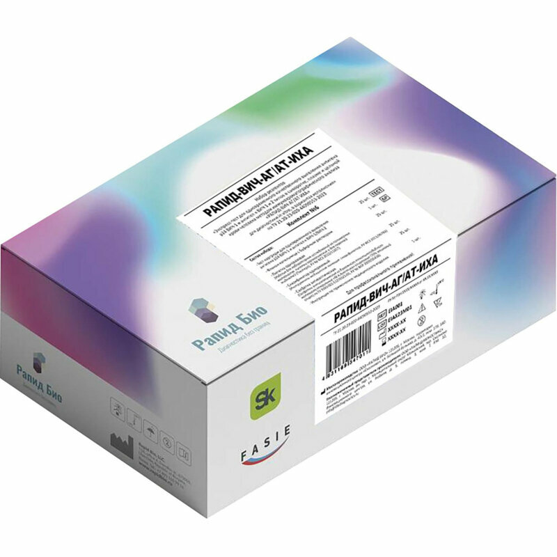 Тест на выявление ВИЧ на антиген p24 и антитела к ВИЧ 12 Rapid Bio 25 шт 2033387