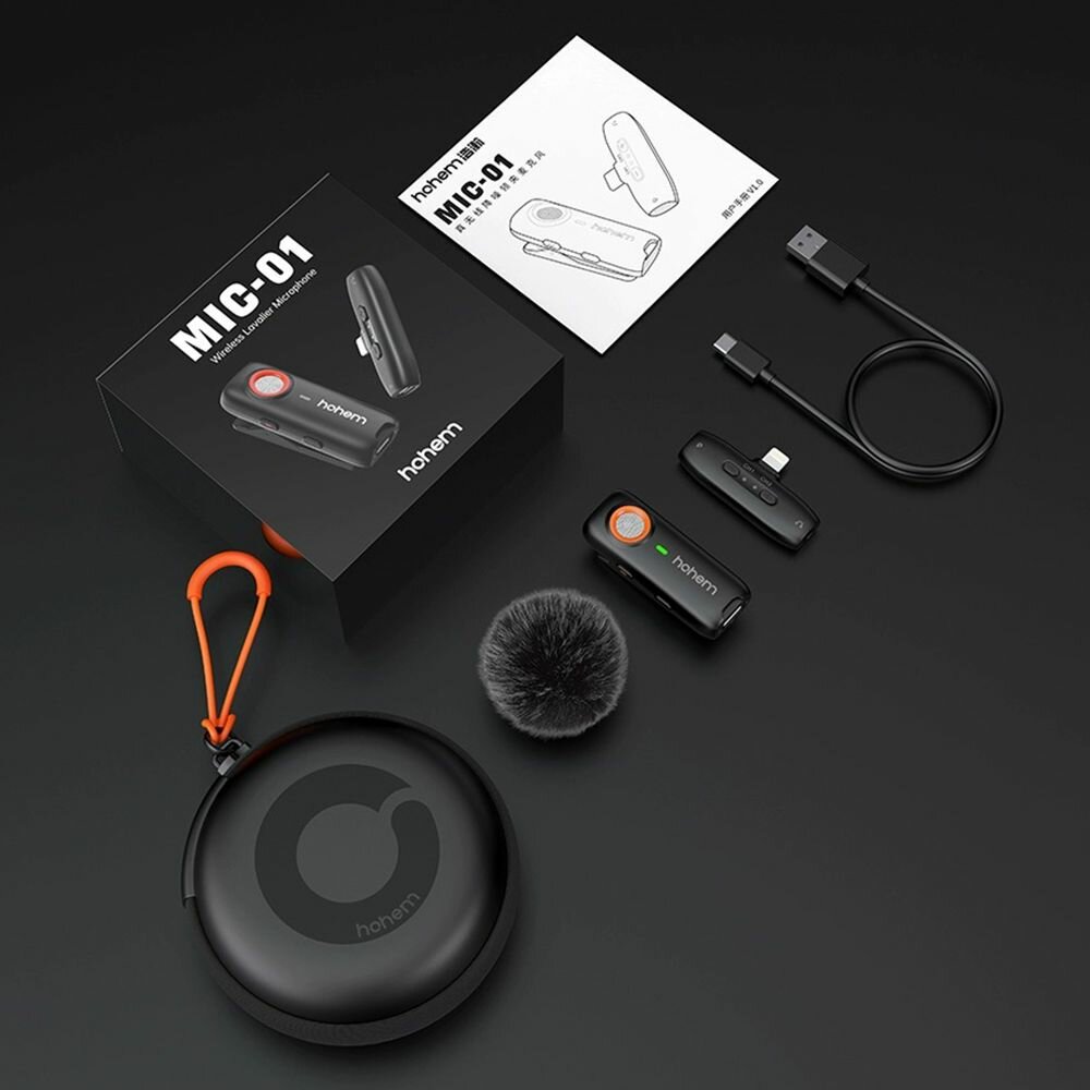 Hohem MIC-01 One-Trigger-One 2.4G Беспроводной микрофон Магнит/зажимной микрофон для смарт