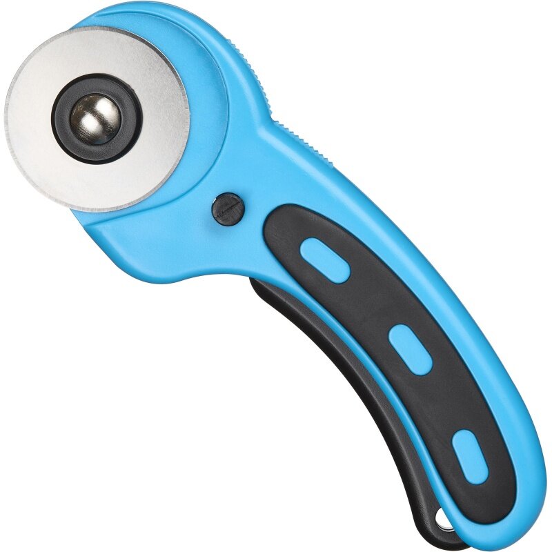 Нож раскройный Topfort роликовый, 45 мм лезвие, ABS+TPR, механическая ручка