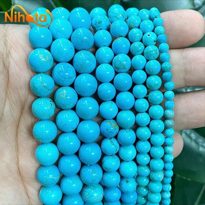 Бусины из бирюзы Nihota, 8 мм, 46 шт