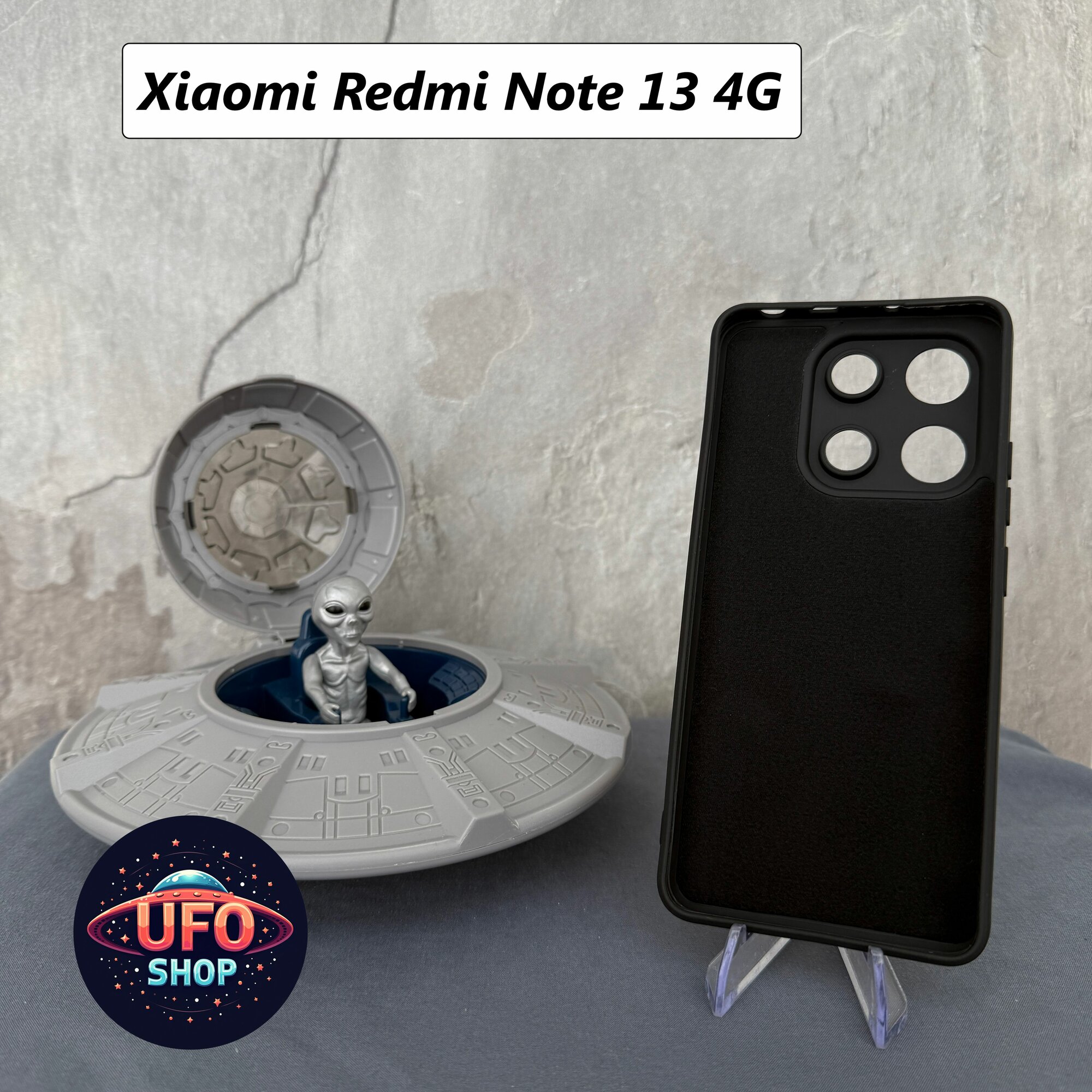 Картинки Чехол-накладка для Xiaomi Redmi Note 13 4G (Сяоми Редми Ноут 13 4 Джи), тонкий, защита модуля камер, 20000035, черный