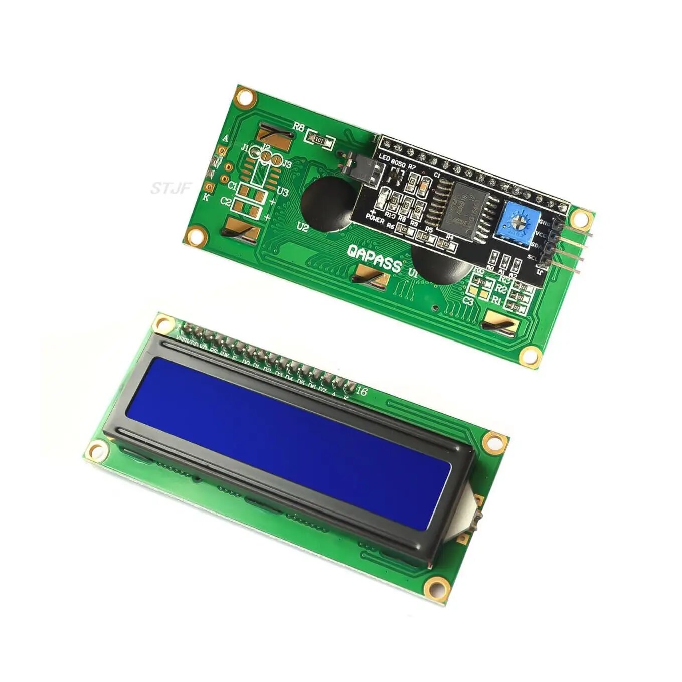 LCD1602 1602 ЖК-модуль синий/желтый зеленый экран 16x2 символьный ЖК-дисплей PCF8574T PCF8574 IIC I2C интерфейс 5 В для Arduino, blue screen with IIC