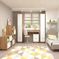 Молодёжная МС ЭГО набор 9, кровать ширина 80 см, шкаф, комплект в спальню, комод