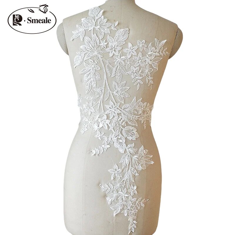 Кружевная аппликация с блестками R SMEALE 43*73.5см 2Pieces 1Pair