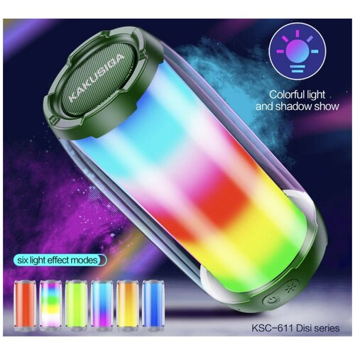 Колонка беспроводная Rapture-611 Bluetooth, RGB, черная