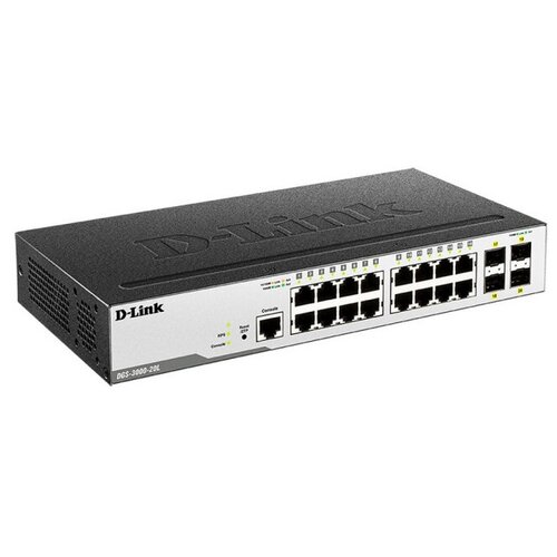 D-Link DGS-3000-20L/B1A Управляемый коммутатор 2 уровня с 16 портами 10/100/1000Base-T и 4 портами 1000Base-X SFP, RTL {5} (429569) DGS-3000-20L/B1A