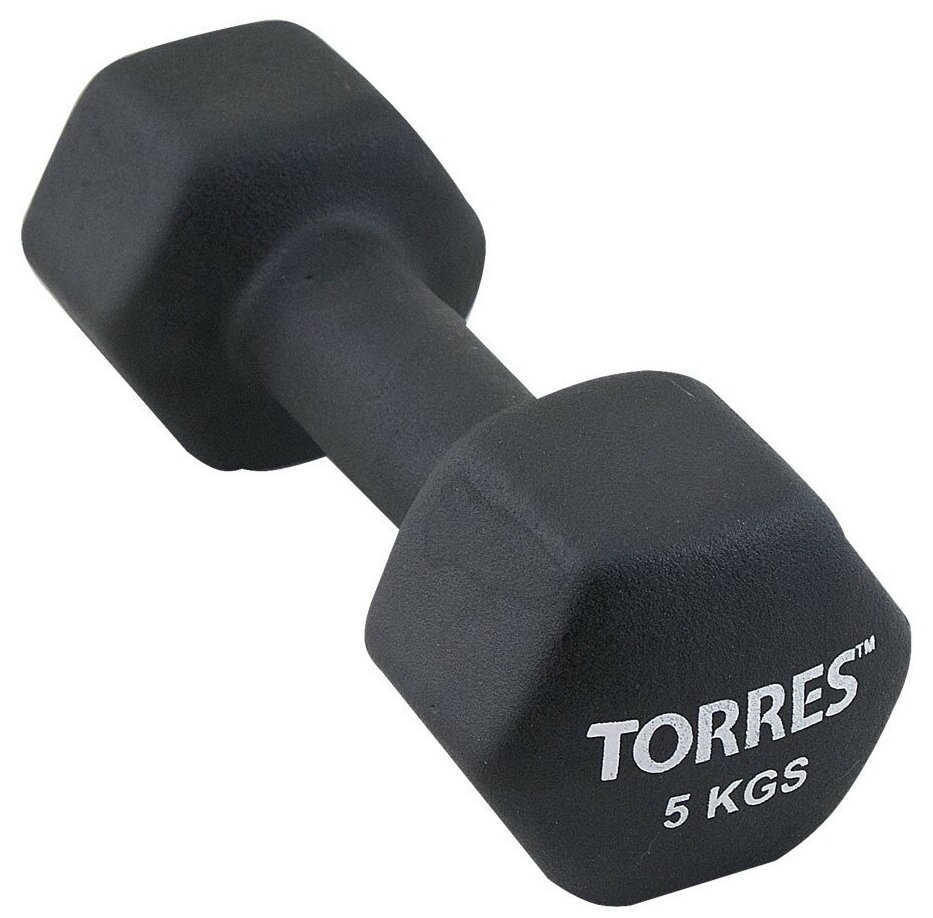 Гантель Torres Pl55015, вес 5 кг, 1 шт