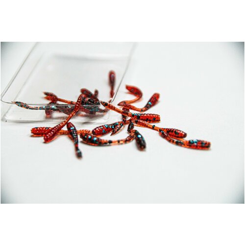 Силиконовая приманка для мормышинга TWorm 25 мм, цвет Рубиновый/ Grape, уп. 20 шт.