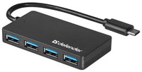 USB-концентратор Defender Quadro Transfer (83208) разъемов: 4 черный