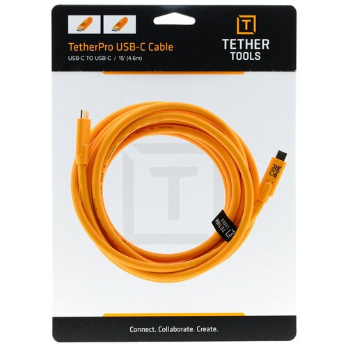 Кабель Tether Tools TetherPro USB-C to USB-C 4.6m Orange (CUC15-ORG)