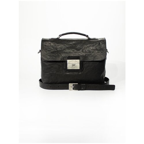 Портфель кожаный деловой P-0021 Bruno Bartello черный (Италия) , стильный классический