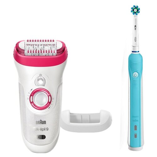 фото Эпилятор Braun 9-521 Silk-epil 9 + OralB PRO 500 белый/розовый