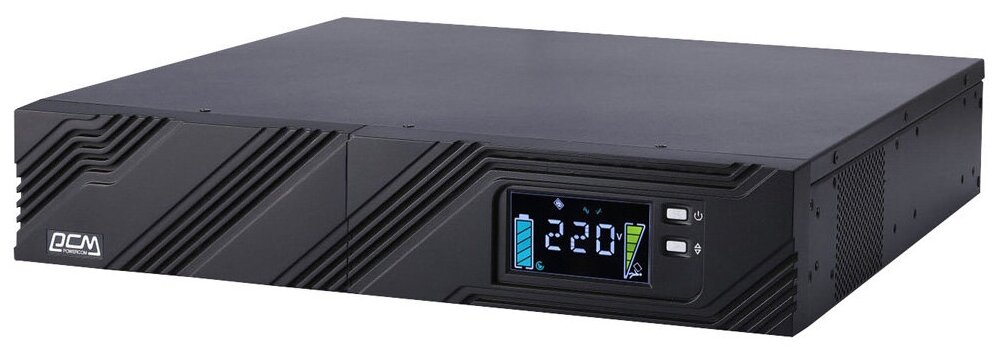 Powercom SPR-1500 LCD ИБП SPR-1500, линейно-интерактивный, 1500 ВA, 1200 Вт, LCD, Rack/Tower, 8 розеток IEC320 C13 с резервным питанием, USB, RS-232, слот под SNMP карту, защита RJ45, ШхГхВ 428x453x84 мм, 20.5 кг
