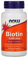 Капсулы NOW Biotin, 100 г, 150 мл, 5000 мкг, 60 шт.