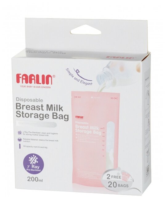 Farlin Пакеты для хранения грудного молока 200 мл
