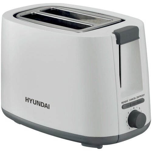Тостер HYUNDAI HYT-2301 белый/серый, 2 слота, 6 режимов — купить, цена, характеристики
