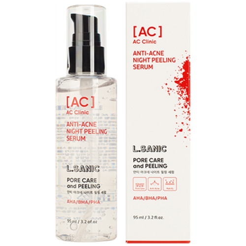 Сыворотка-пилинг с кислотами L.Sanic AC Clinic Anti-Acne Night Peeling Serum With AHA, BHA, PHA Acids, 95 мл