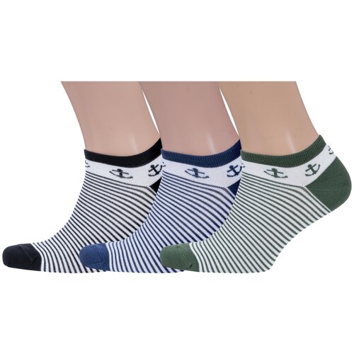 Комплект из 3 пар бамбуковых носков Grinston socks (PINGONS) микс 1, размер 23/25 (35-40)