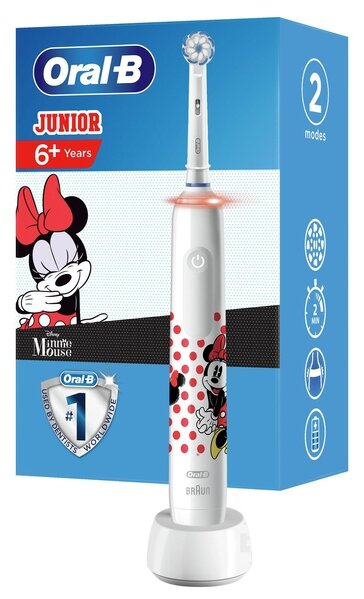 Детская электрическая зубная щетка Oral-B Pro 3 Junior Sensi Minnie Mouse D505.523.2K - фото №2