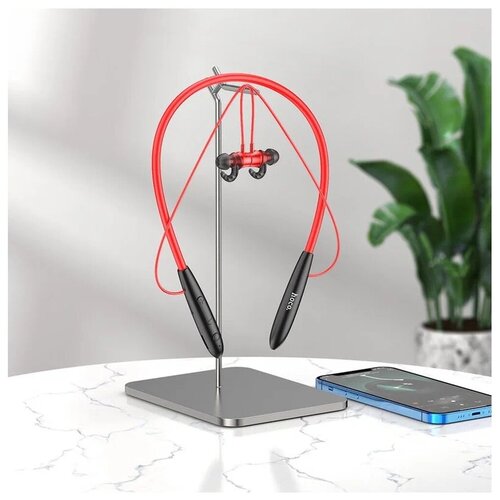 Наушники ES61 HOCO беспроводные спортивные вакуумные наушники с обручем красные 86800₽