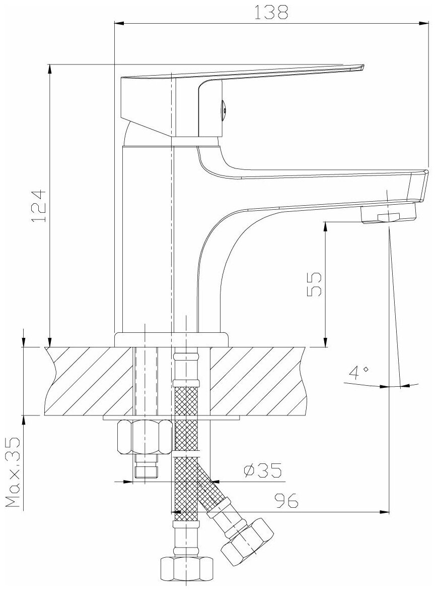 Смеситель Rossinka S35-15 для раковины и биде