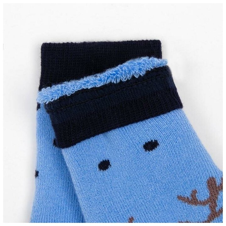 Носки детские махровые цвет голубой размер 14-16 - фотография № 10