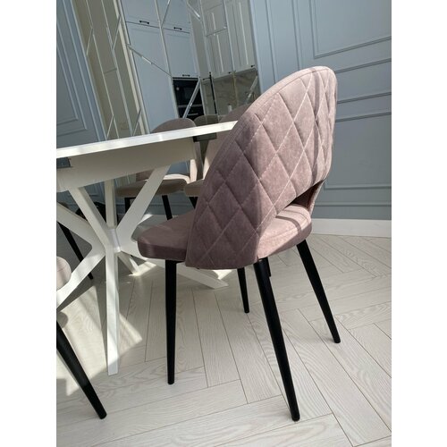 Стул Chance с круглой спинкой из мягкого велюра Premium в расцветке Chokolate