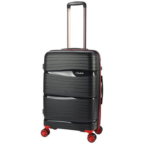 Чемодан BELLETTI 3052-67см (черный/красный) M-средний на колесах