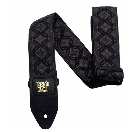 Ernie Ball 4093 - гитарный ремень Regal Black Jacquard ernie ball 5338 гитарный ремень candy sun jacquard полипропилен кожаные нашивки