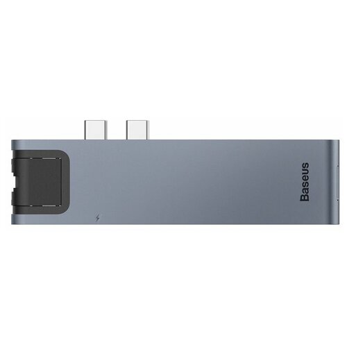 Переходник/Адаптер BASEUS Thunderbolt 7-in-1, Разветвитель, Type-C - 2xUSB3.0 + HDMI + PD + RJ45 + TF/SD + Type-C, серый