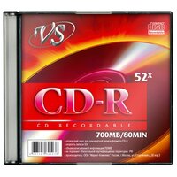 Диск VS CD-R 80 52x Slim, 5 шт