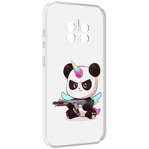 Чехол MyPads панда-единорог детский для Doogee V11 задняя-панель-накладка-бампер