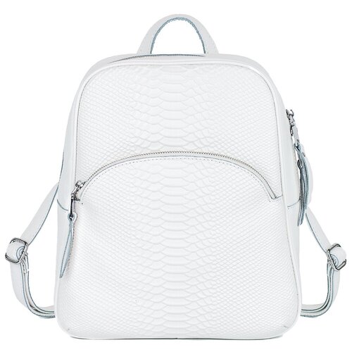 фото Рюкзак женский из натуральной кожи с тиснением под змею nove 1155-208 light gray (змея)