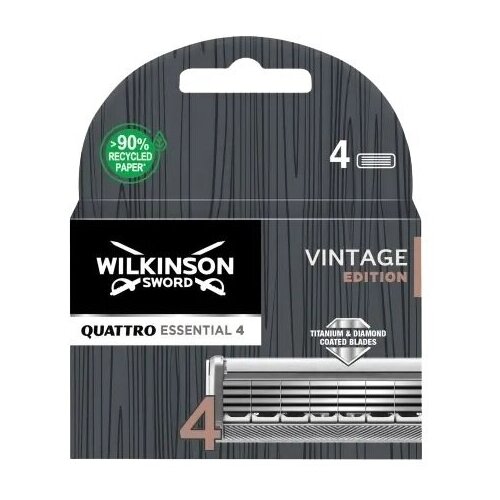 Wilkinson Sword QUATTRO VINTAGE / Сменные лезвия для станка Quattro ( 4 шт.)