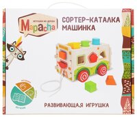 Каталка-игрушка Mapacha Машинка (76655) дерево/зеленый/красный