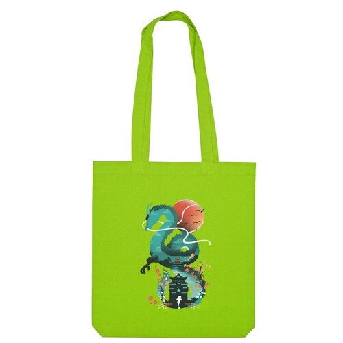 Сумка шоппер Us Basic, зеленый сумка тихиро и хаку фиолетовый