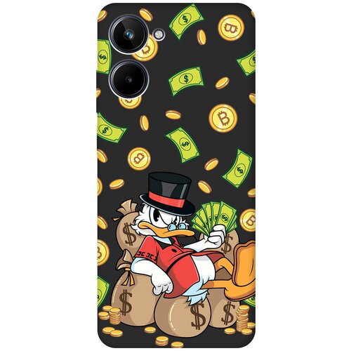 Матовый чехол Rich Scrooge для Realme 10 4G / Рилми 10 4Г с 3D эффектом черный матовый чехол rich scrooge для honor 10 хонор 10 с 3d эффектом черный