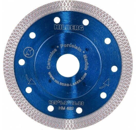 Диск алмазный отрезной Турбо Ультратонкий Х-тип (125х22.23 мм) Hilberg HM402 Оригинал