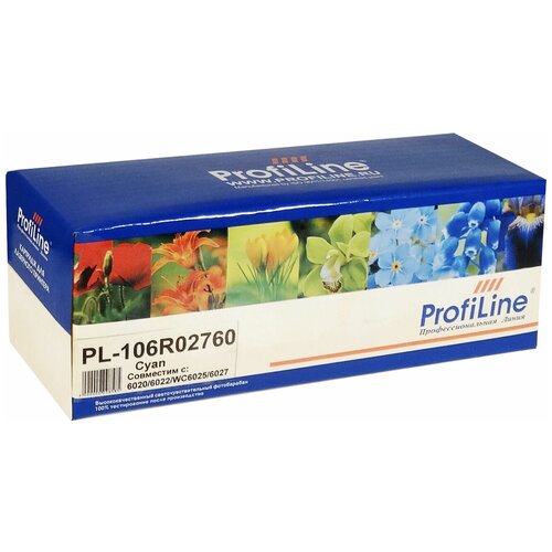 Картридж ProfiLine PL-106R02760, 1000 стр, голубой картридж profiline pl 106r02760 1000 стр голубой