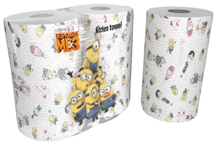 Полотенца бумажные World Cart Despicable me 3 белые с рисунком трёхслойные