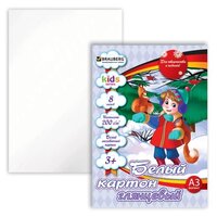 Белый картон В лесу Kids Series BRAUBERG, A3, 8 л.