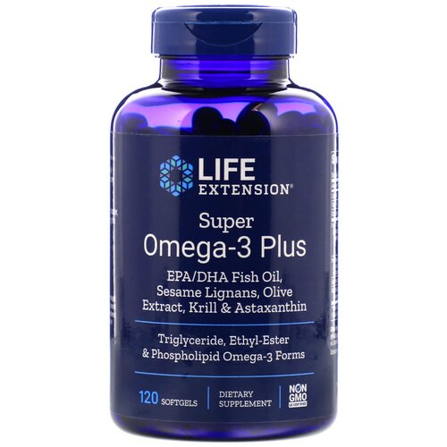 Капсулы Life Extension Super Omega-3 Plus, 320 г, 120 шт.