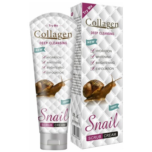 Уход для лица Collagen Snail Увлажняющий крем-скраб для лица с Коллагеном и экстрактом Улитки