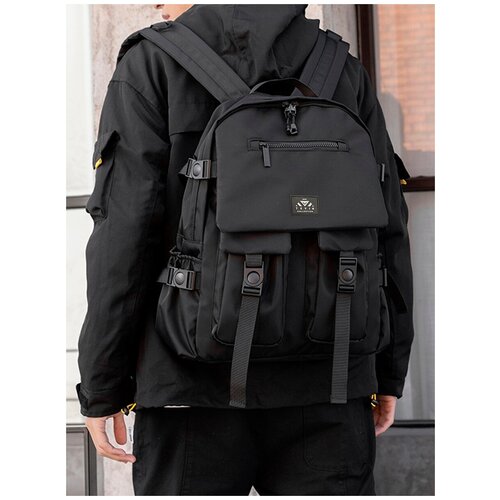 Рюкзак мужской, женский черный для ноутбука городской, стильный и модный TEVIN