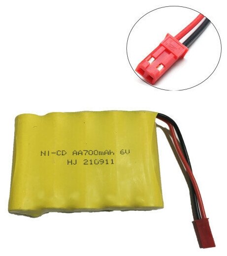 Аккумулятор NI-CD 6V 700MAH форма FLATPACK разъем JST