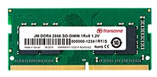 Память SODIMM DDR4 4Gb TRANSCEND PC21300/2666MHz, 1.2v, 1Gb x 8-bit, JM2666HSD-4G, RTL