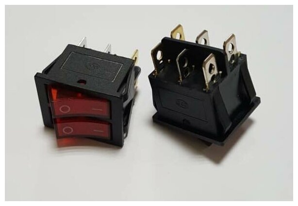 фото Переключатель KCD4-21, двойной, красный