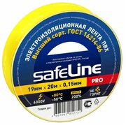 Изолента ПВХ 19мм х 20м желтая Safeline 10шт