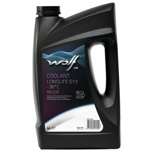 Антифриз карбоксилатный WOLF G13, фиолетовый COOLANT LONGLIFE готовый к применению, 4 л