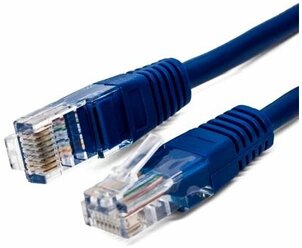 Патч-корд U/UTP 5e кат. 1м Filum FL-U5-1M-BL, кабель для интернета, 26AWG(7x0.16 мм), омедненный алюминий (CCA), PVC, синий